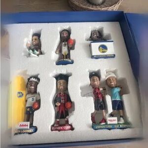 Brand new, never opened. Complete 2023-24 Golden State Warriors bobble head set.